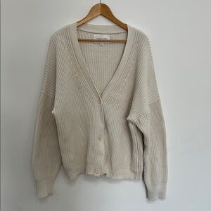 Tradlands SHELTER COTTON CARDIGAN Women's Cream Cardigan Sweater 2X in Birch